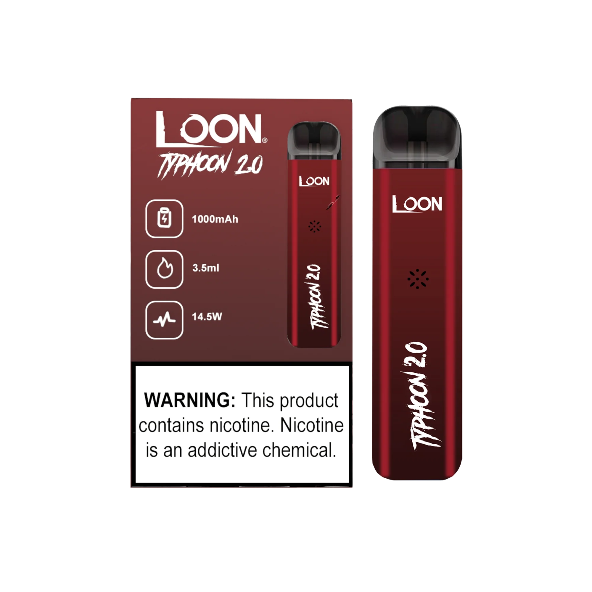 typhoon vape pods Loon Typhoon 2.0 Pod Kit Gradient Red